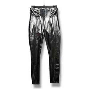 Spanx‎ SPANXshape Faux Leather Patent Leggings Womens Small Black